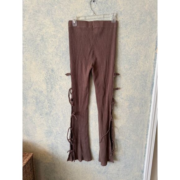 White fox boutique brown tie up pants - Picture 2 of 5